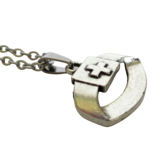 New Nurse Hat Pendant Necklace with 18" Stainless Chain Medical Cross Jewelry - Picture 4 of 5